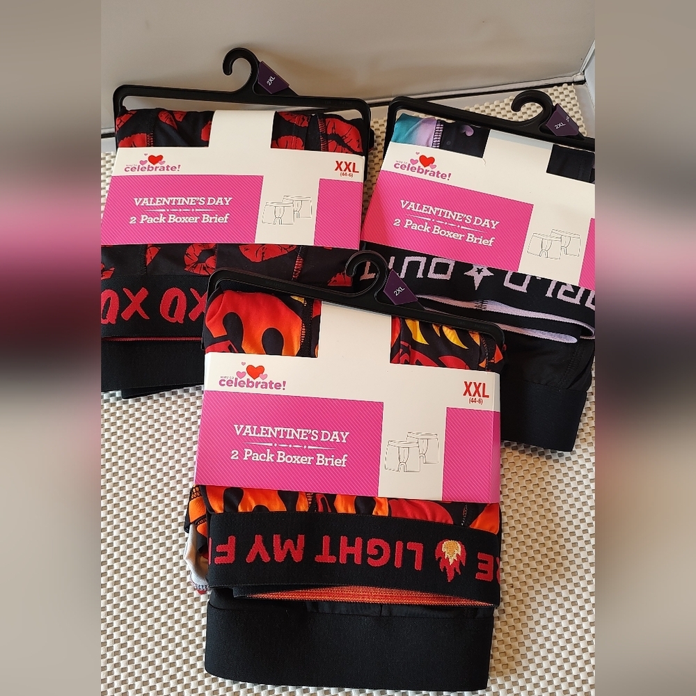 Valentine's Day Bundle Men's Boxer Briefs 6 Pairs Size XXL (44-46) NWT